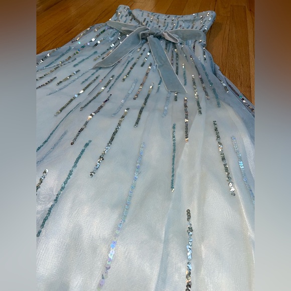 Women’s Elegant BCBGMaxAzria Light Blue Strapless Sequin Dress - Picture 5 of 15